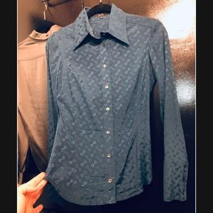 Authentic Gucci Silk Blouse Button Up